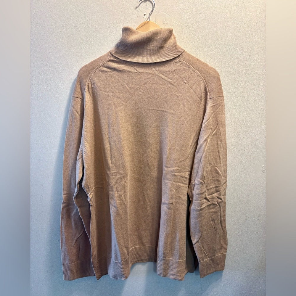 Joe Fresh Men's Tan Turtleneck Sweater Cotton Cashmere Blend 3XL